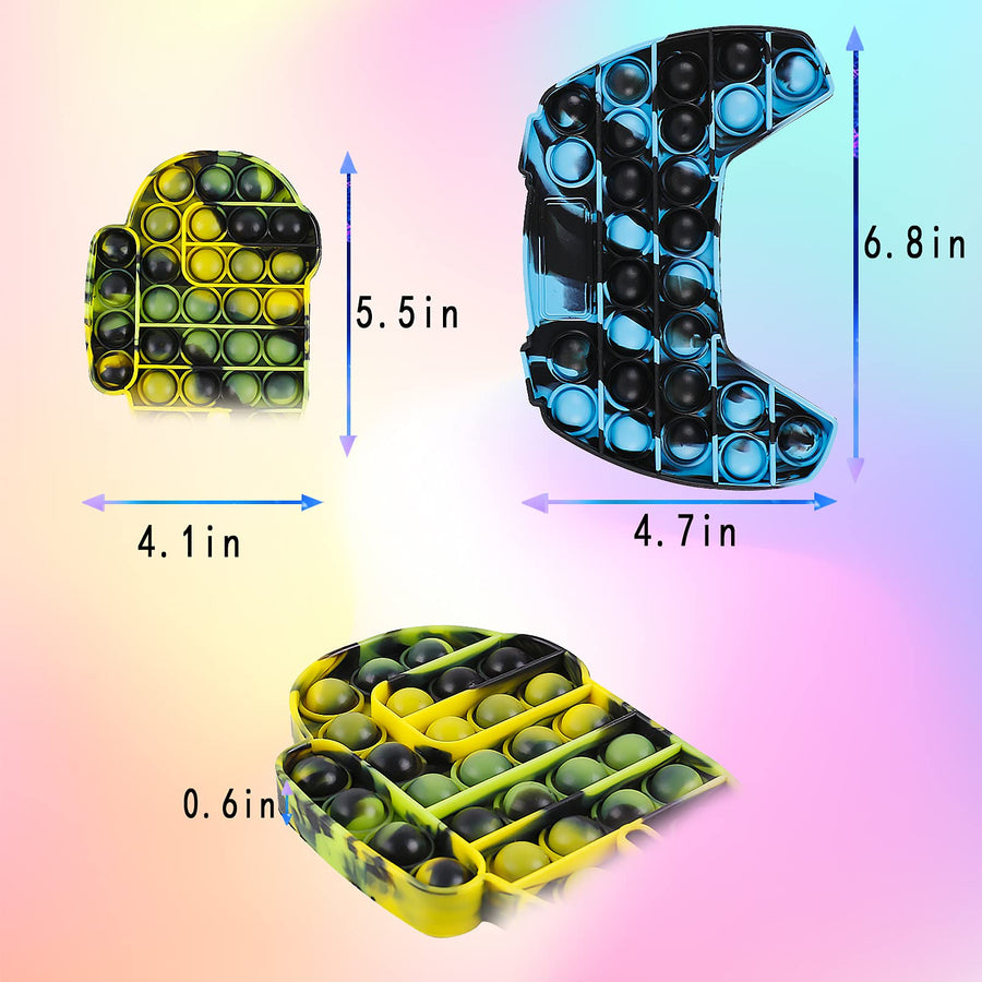 Genovega 2 Packs Bubble Sensory its Push It Fidget Pop Toy, Popper Poop Figetget Pot Po Pops Poppop Popet Popits Tous fidgets Figit Fijet Figut ADHD Tie Dye Green for Kids