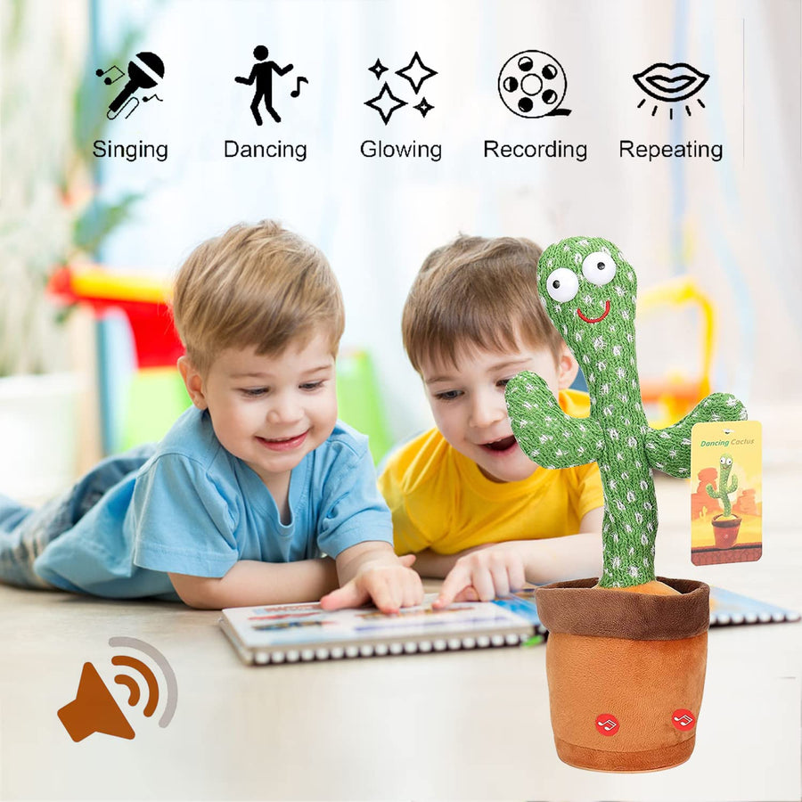 LUKETURE Dancing Cactus, Sunny The Cactus Toy for Kid, Electric Singing Cactus Plush Toy, Talking Cactus Toy That Repeat What You Say, Recording