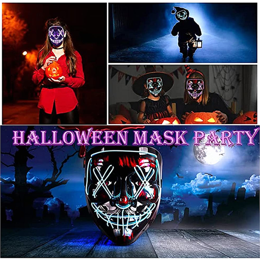 Purge mask - LED Halloween Face Mask LED Light up Mask Cosplay,Halloween Masks for Men Women Kids