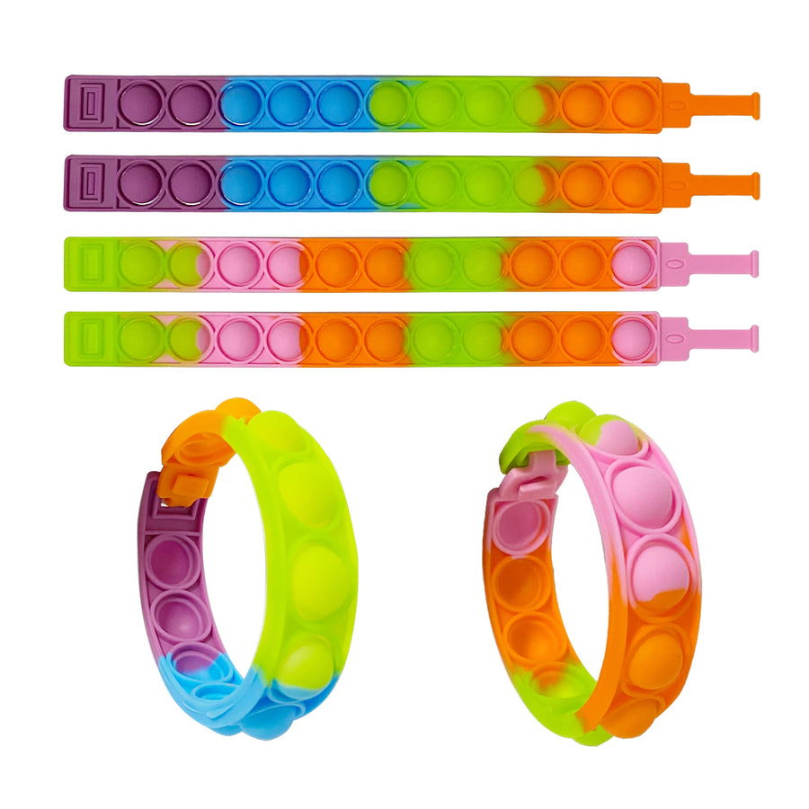 SUYESEN 28 Pcs Fidget Bracelet Stress Relief Wristband Fidget Toys Push Pop Bubble Sensory Fidget Hand Finger