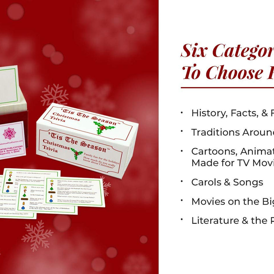 Tis The Season Christmas Trivia Game - The Classic and Original - Featuring Christmas Trivia Cards & Questions That Make For Great Holiday Games For The Entire Family (1 Pack)