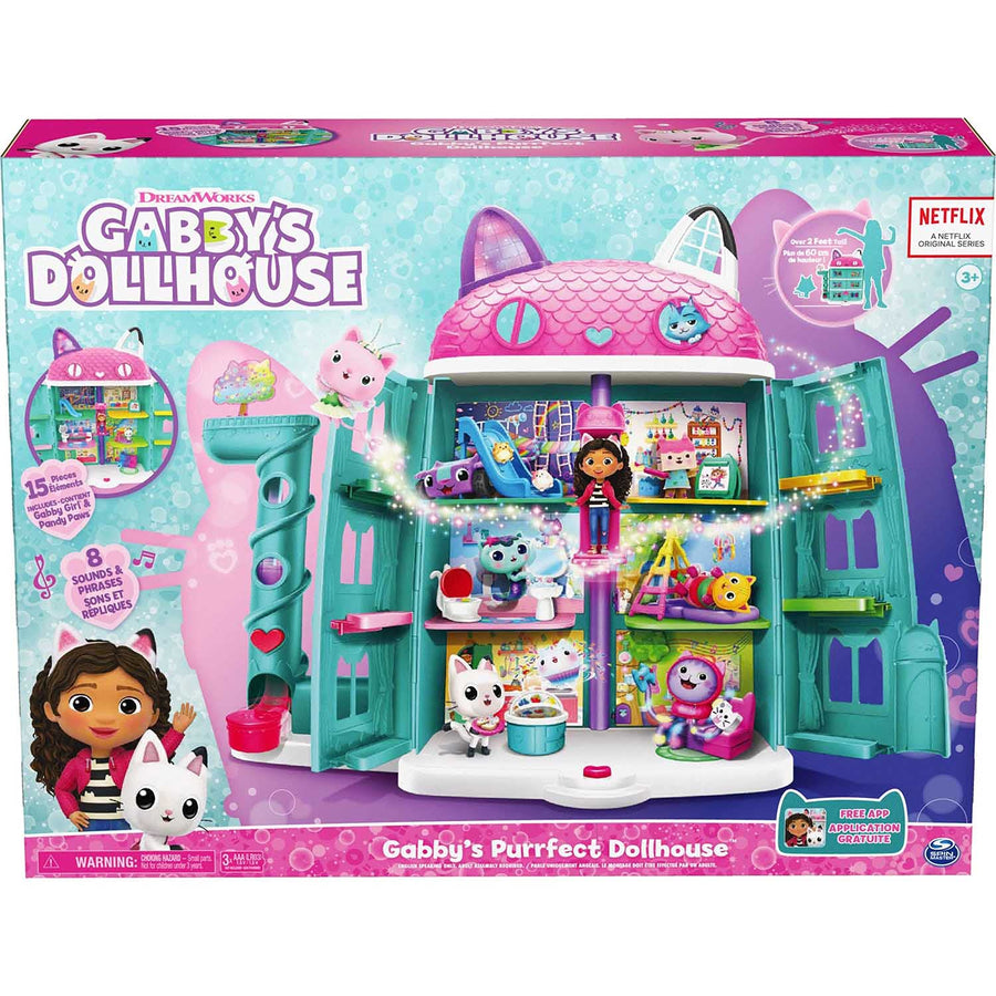 Gabby’s Dollhouse 15-Piece Purrfect Dollhouse with Sounds
