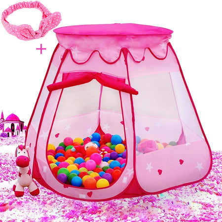 Le Papillon Pink Princess Tent Kids Ball Pit 1st Gift Toddler Girl Easy Pop Up Fold into a Carrying Case Play Tent Indoor & Outdoor Use.(Balls Not Included)