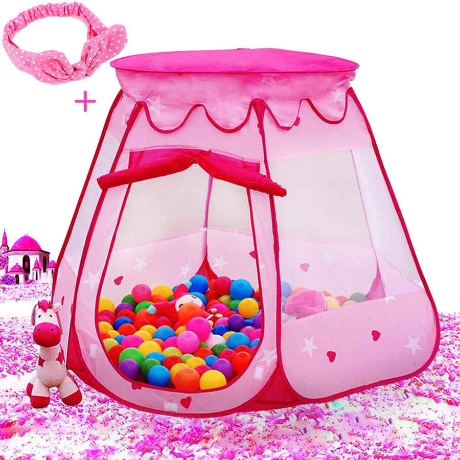 Le Papillon Pink Princess Tent Kids Ball Pit 1st Gift Toddler Girl Easy Pop Up Fold into a Carrying Case Play Tent Indoor & Outdoor Use.(Balls Not Included)
