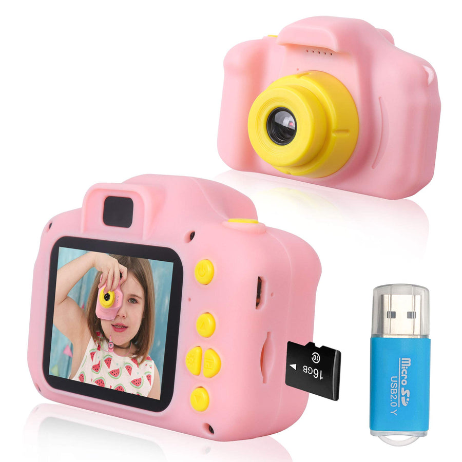 Rindol Toys for 4-9 Year Old Girls,Kids Camera Compact for Child Little Hands, Smooth Shape Toddler Camera,Best Birthday Gifts for 4 5 6 7 8 9 Year Old Girls with 16GB Memory Card