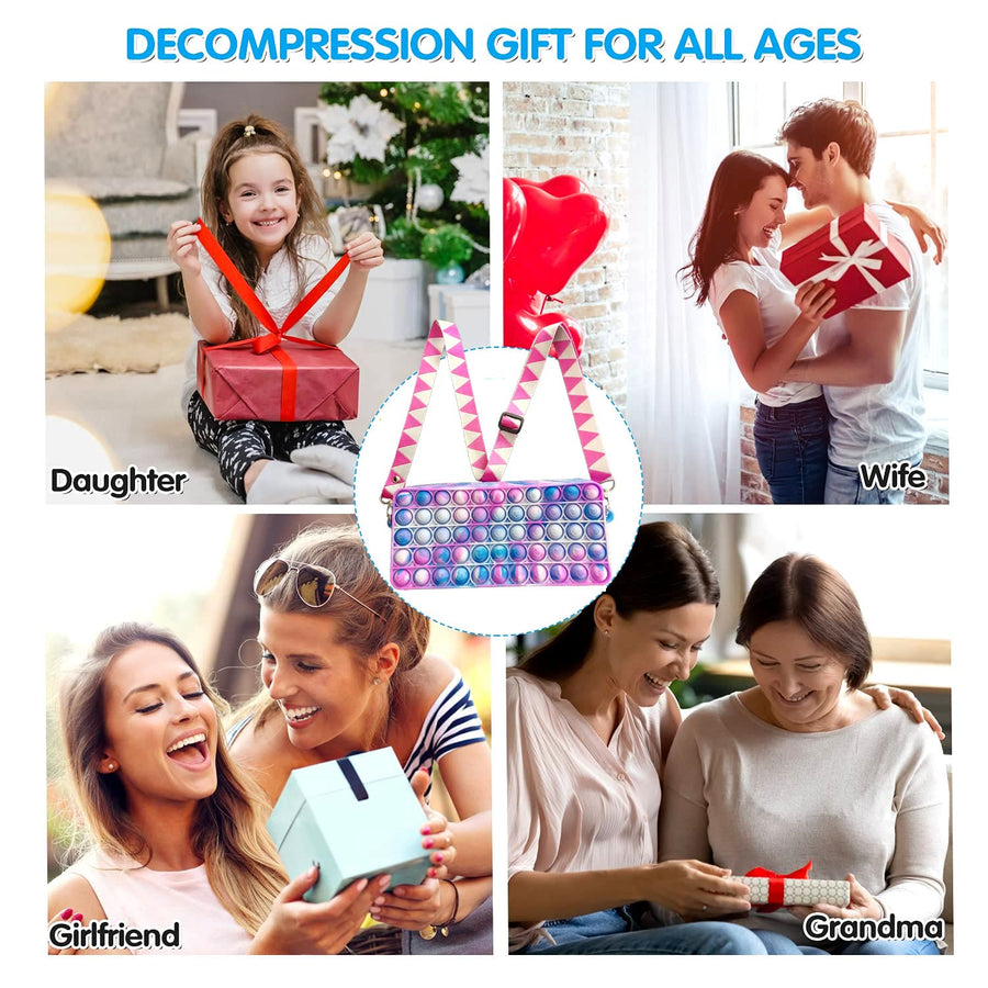 umogy Pop Purse for Girls Women, pop Bag Sensory Pop Fidget Toy Crossbody Body Handbags, Crossbody Small Purse Sensory Toys