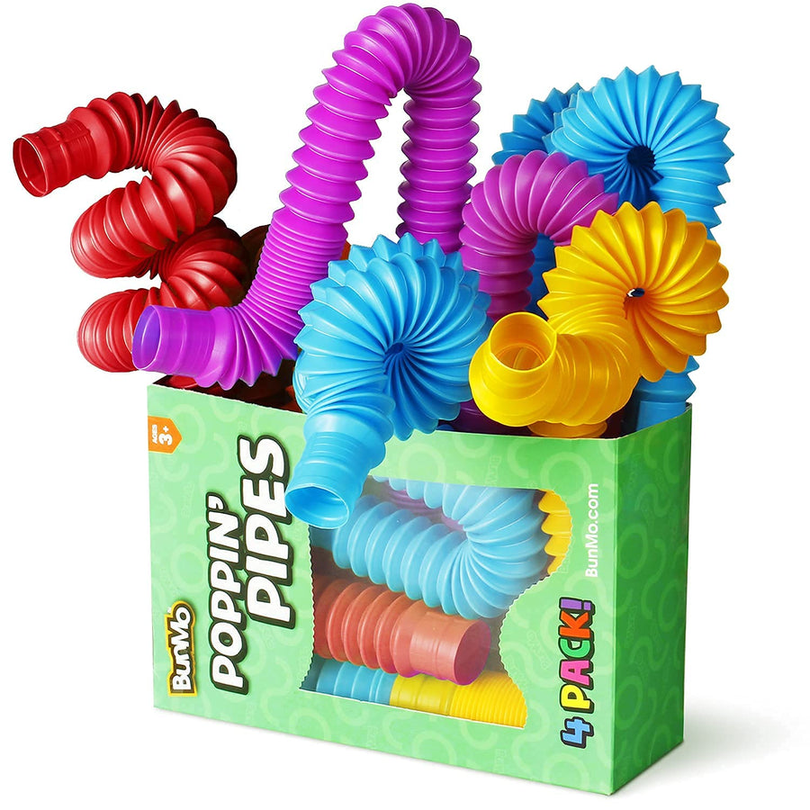 BunMo Pop Tubes Sensory Toys, Fine Motor Skills Toddler Toys, Fidget Toys for Sensory Kids and Learning Toys