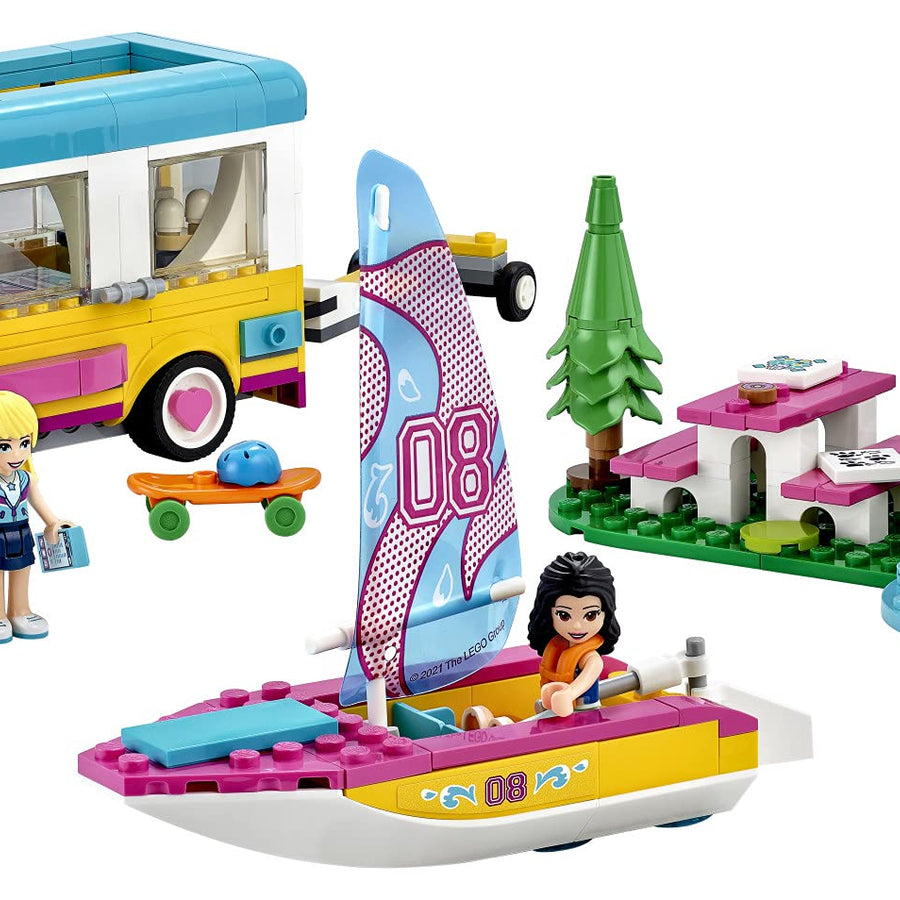 LEGO Friends Forest Camper Van and Sailboat 41681 Building Kit; Forest Toy; New 2021 (487 Pieces)