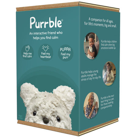 Purrble - Calming Toy Companion with Dynamic Heartbeat and Soothing Purr - Interactive Plush Companion for All Ages - Stuffed Animal Doll for Emotion Regulation - Cuddle and Pet Plushies