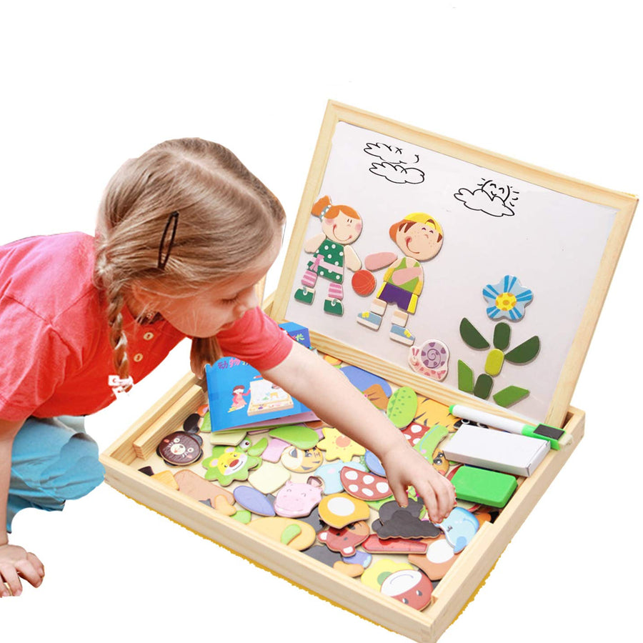 ODDODDY Educational Wooden Toys for Girls Boys Kids Children Toddlers Magnetic Drawing Board Puzzles Games Learning for Age 3 4 5 6 7 8 9 Year Old Gift Idea Birthday Halloween Christmas (kids2)