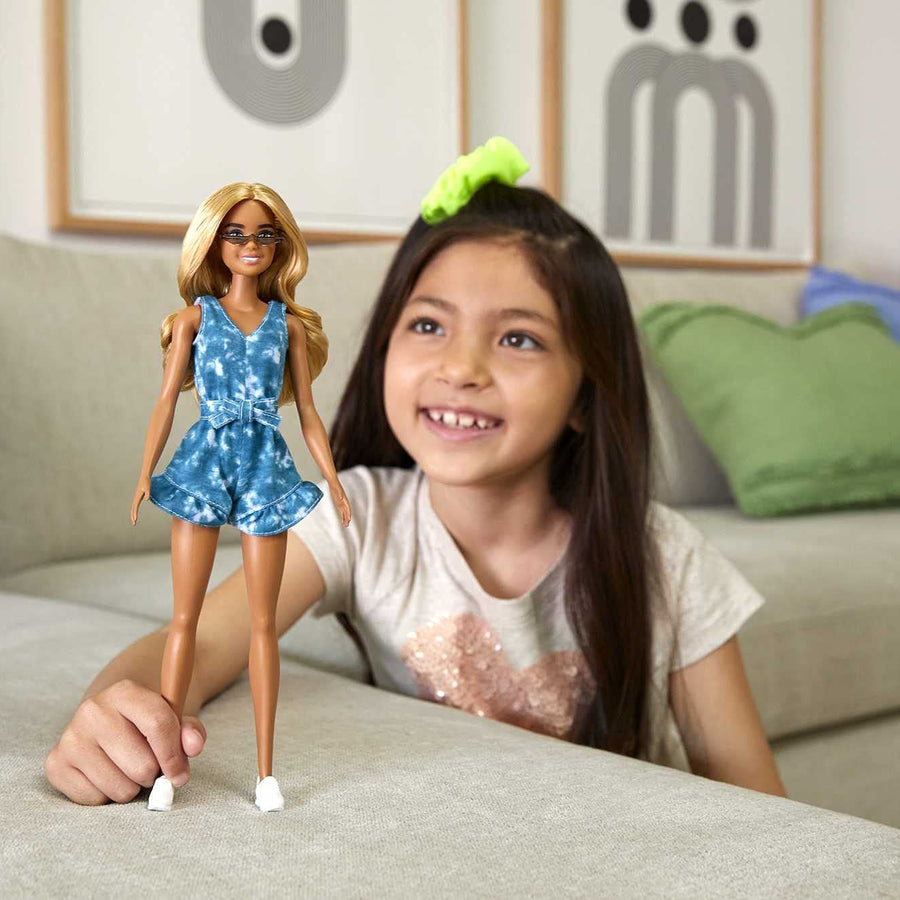 Barbie Fashionistas Doll # 173, Tie-Dye Romper, Toy for Kids 3 to 8 Years Old