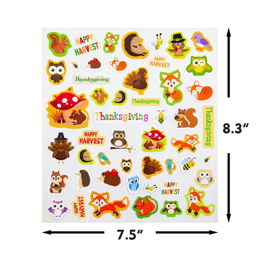 Thanksgiving Stickers for Kids 8 Sheets Thanksgiving Day Party Supply Classroom Reward