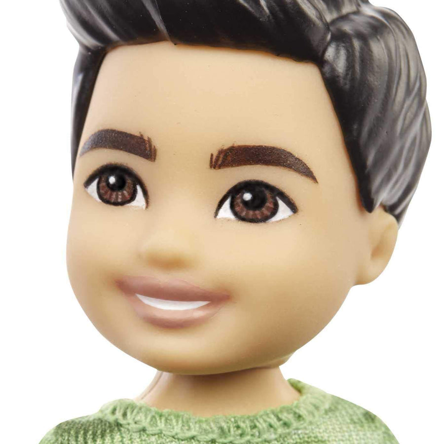 Barbie Chelsea Boy Doll (6-inch Brunette) Wearing Camo T-Shirt, Shorts and Sneakers, Gift for 3 to 7 Year Olds