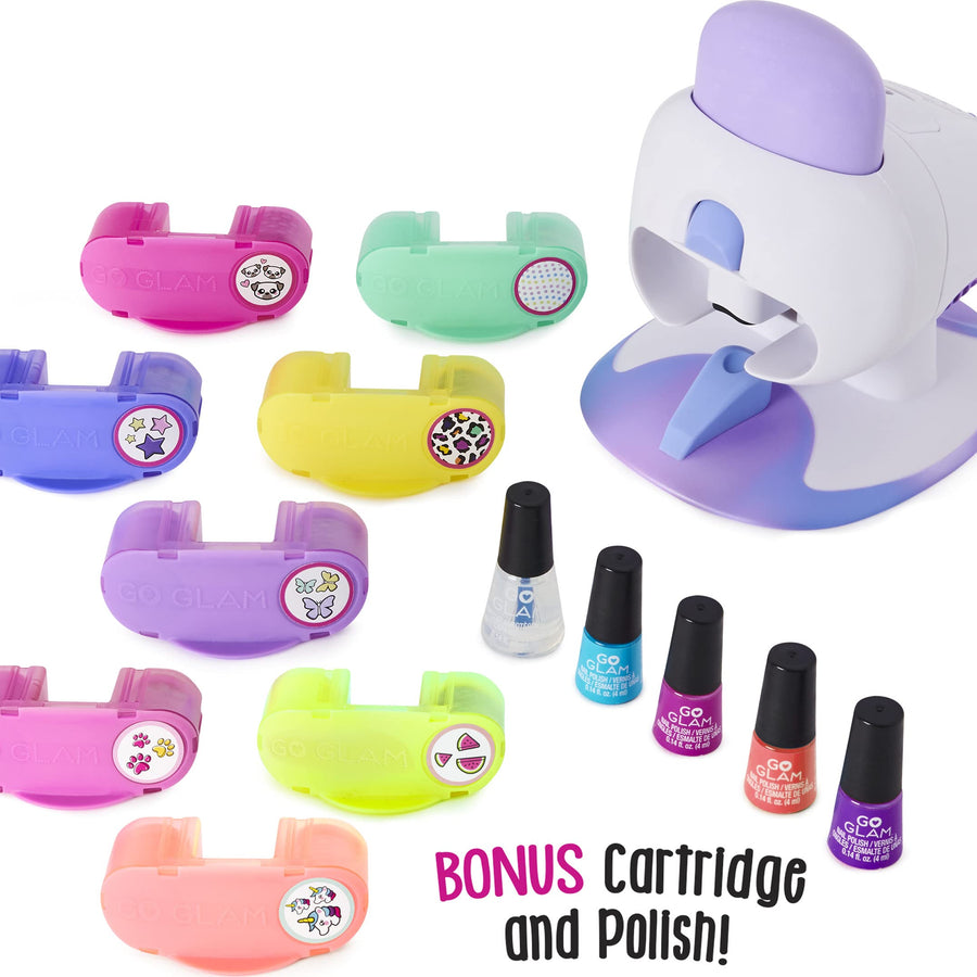 Cool Maker, GO Glam Nail Stamper Deluxe Salon with Dryer for Manicures and Pedicures with 3 Bonus Patterns and 2 Bonus Nail Polishes, Amazon Exclusive