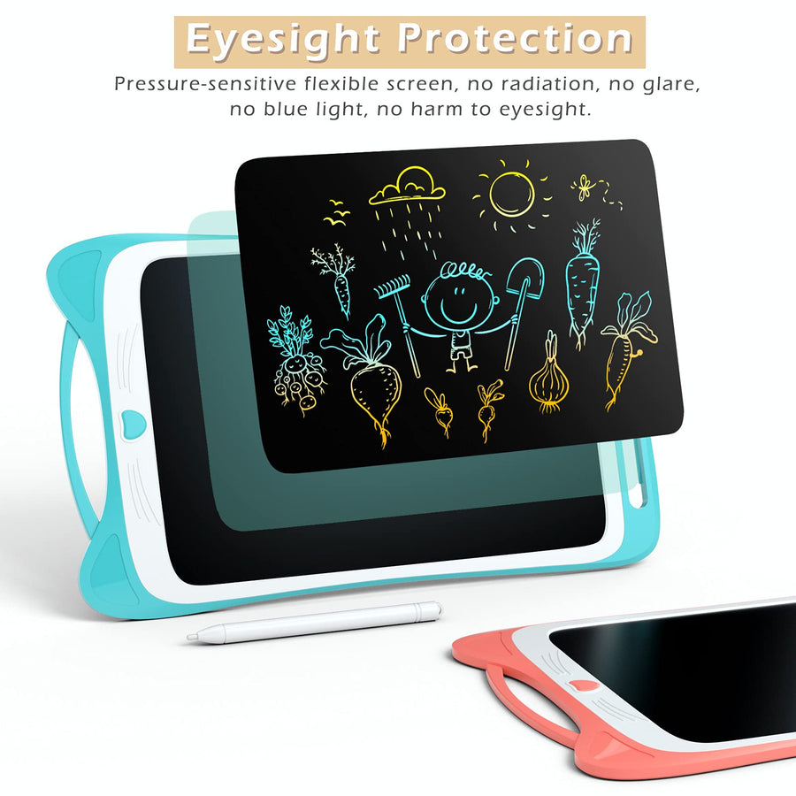 Jasonwell Kids Drawing Pad Doodle Board 12'' Colorful Toddler Scribbler Board Erasable LCD Writing Tablet Light Drawing Board Educational Learning Toys Gifts for 3 4 5 6 7 8 Year Old Girls Boys(Blue)