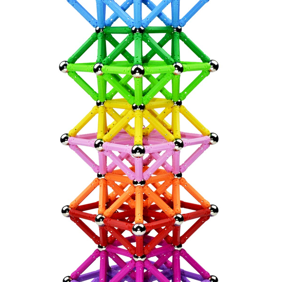 Veatree 206 Pcs Magnetic Building Sticks Blocks Toys, Magnet Educational Toys STEM Toys for Kids and Adult, Non-Toxic Building Toy 3D Puzzle with Storage Bag