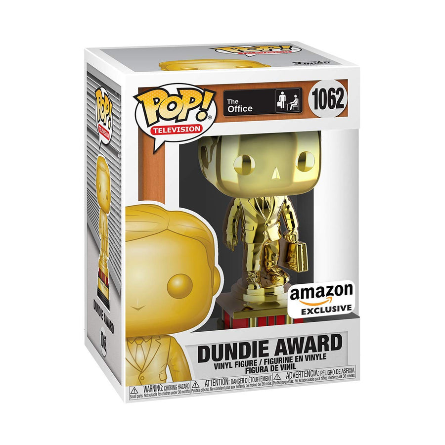 Funko Pop! TV: The Office - Customizable Chrome Dundie Award, Amazon Exclusive Collectible Vinyl Figure (52077)