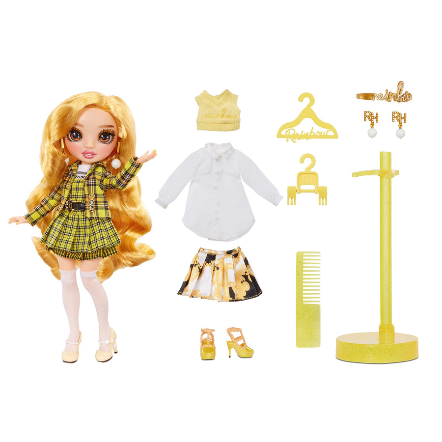 Rainbow High Series 3 Sheryl Meyer Fashion Doll – Marigold (Yellow) with 2 Designer Outfits to Mix & Match with Accessories, Gift for Kids and Collectors, Toys for Kids Ages 6 7 8+ to 12 Years Old