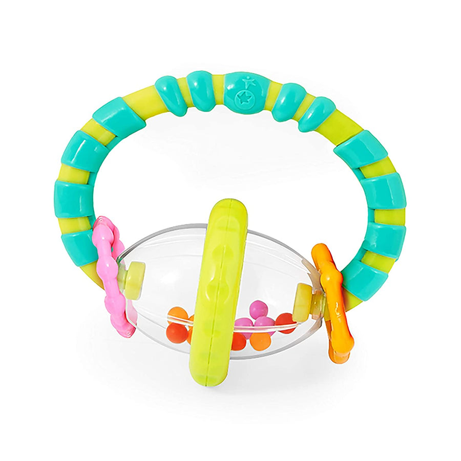 Bright Starts Grab and Spin Baby Rattle and BPA-free Teether Toy, Ages 3 Months +
