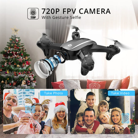 Holy Stone HS340 Mini FPV Drones with Camera for Kids 8-12 RC Quadcopter for Adults Beginners with One Key Take Off/ Landing, Gravity Sensor, Headless Mode, Waypoint Fly, Throw to Go, Indoor & Outdoor