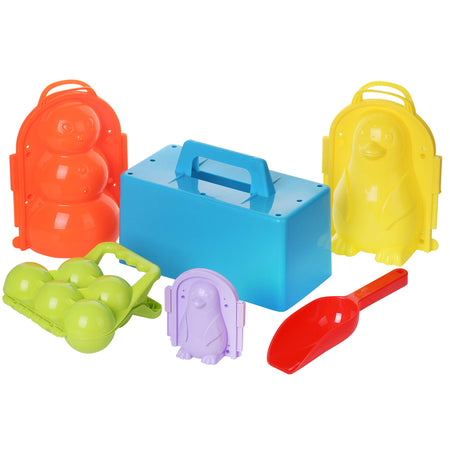 6 Pcs Snowball Maker Tools, Snowman, Penguin and Snow Brick Maker, Fun Winter & Summer Outdoor Snow and Beach Sand Mold Toys for Kids