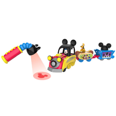 Mickey Mouse Disney Junior Funhouse Light The Way Train, Musical Toy Train Set with Controller, Preschool, Amazon Exclusive , by Just Play