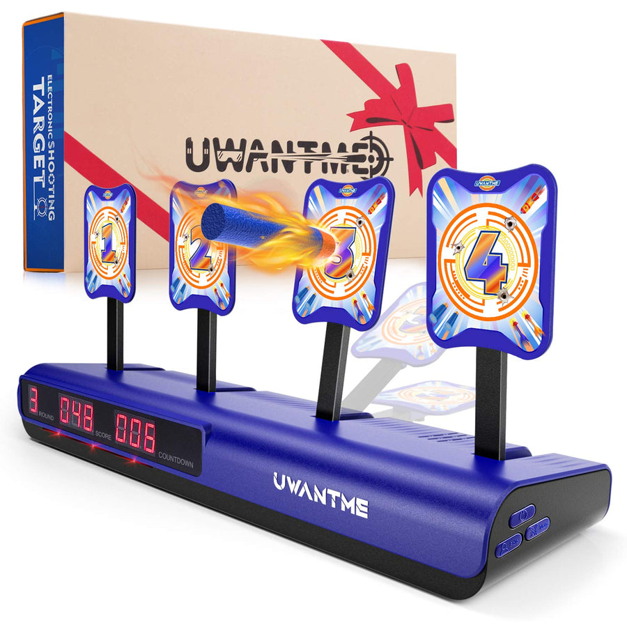 UWANTME Electronic Shooting Target Scoring Auto Reset Digital Targets for Nerf Guns Toys, Ideal Gift Toy for Kids-Boys & Girls
