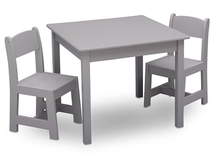 Delta Children MySize Kids Wood Table and Chair Set (2 Chairs Included) - Ideal for Arts & Crafts, Snack Time, Homeschooling, Homework & More, Grey