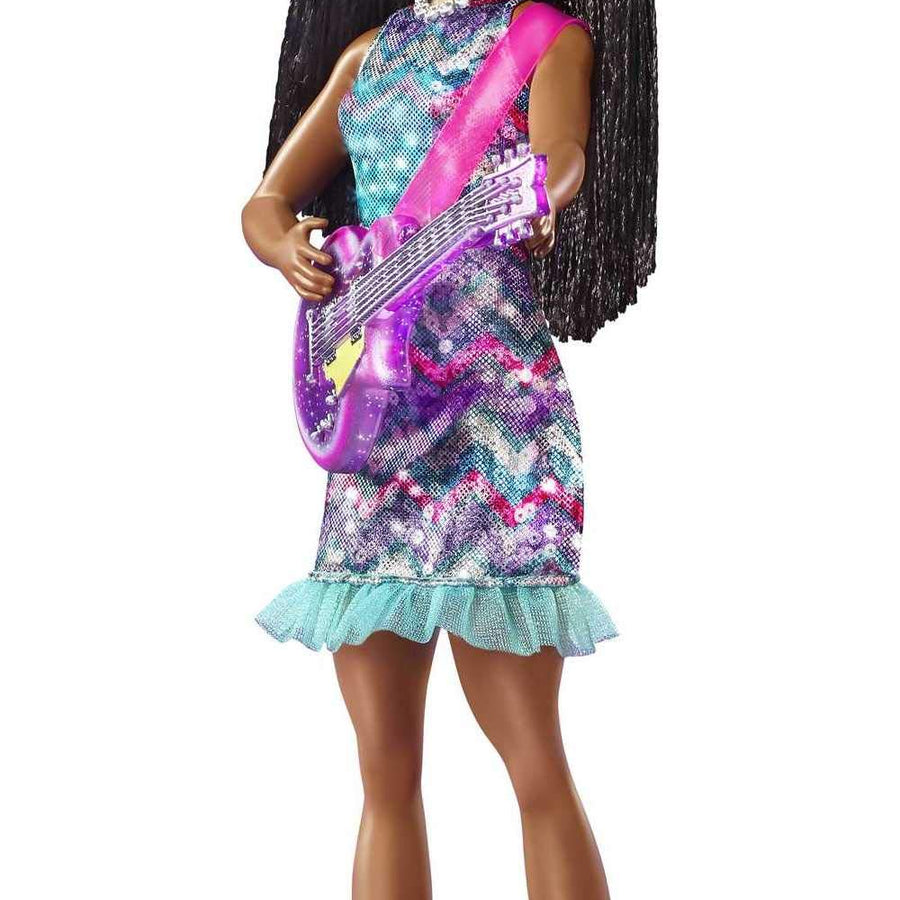 Barbie: Big City, Big Dreams Singing Brooklyn” Roberts Doll (11.5-in Brunette with Braids) with Music, Light-Up Feature, Microphone & Accessories, Gift for 3 to 7 Year Olds