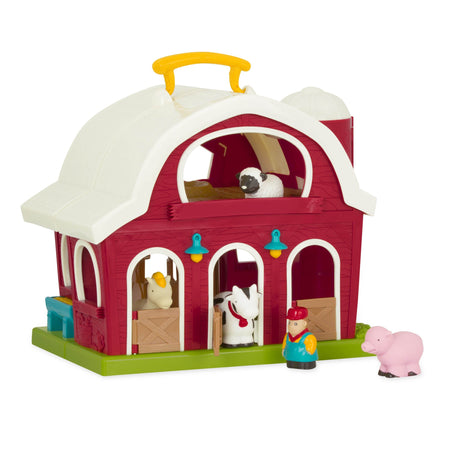 Battat – Big Red Barn – Animal Farm Playset for Toddlers 18M+ (6Piece), Dark Red, 13.5" Large x 9" W x 12" H