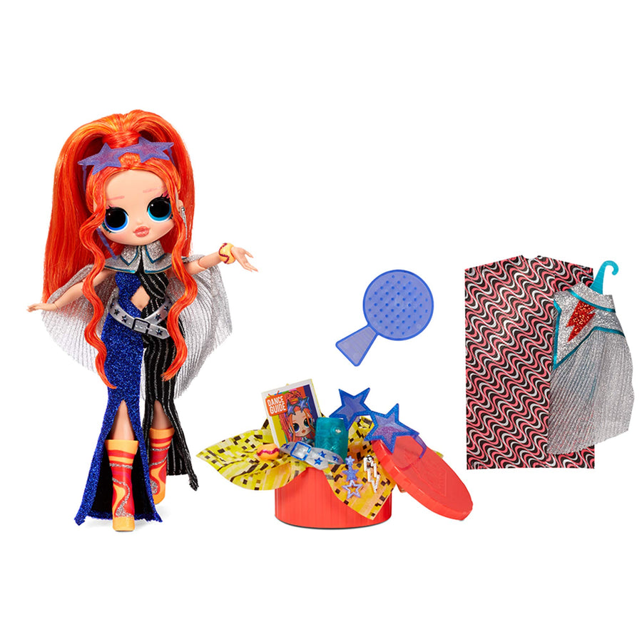 LOL Surprise OMG Dance Dance Dance Major Lady Fashion Doll with 15 Surprises Including Magic Black Light, Shoes, Hair Brush, Doll Stand and TV Package - A Great Gift for Girls Ages 4+