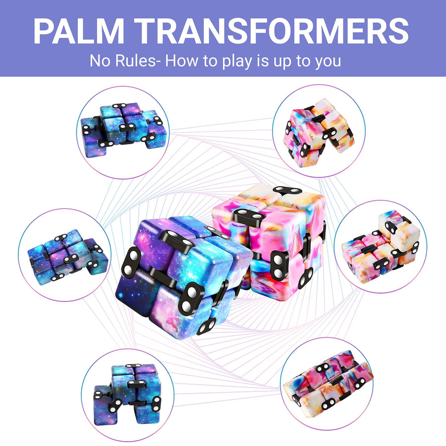 Infinity Cube and Fidget Cube, 4 Pieces Fidget Toys for Adults Kids Boys Girls Gift, Cute Mini Unique Gadget Toy, Relieve Stress, Reduce Anxiety Fidget Cube Game for ADHD, OCD, Autism and Kill Time