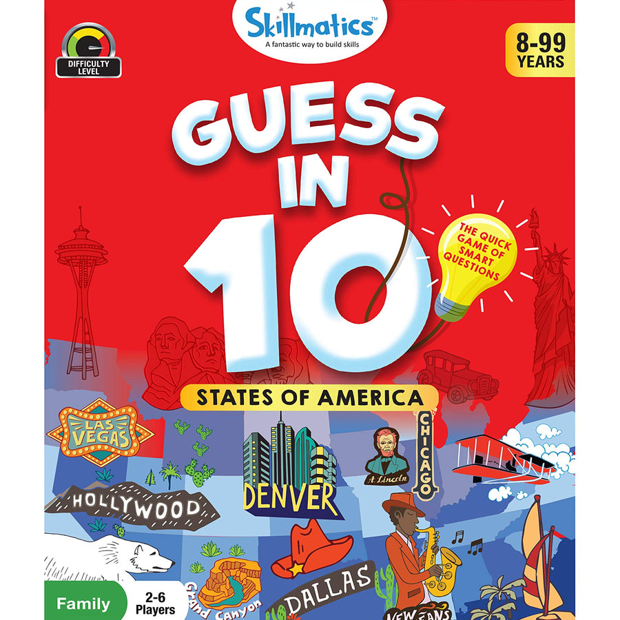 Skillmatics Card Game : Guess in 10 States of America | Gifts, Stocking Stuffer for 8 Year Olds and Up | Super Fun for Travel & Family Game Night