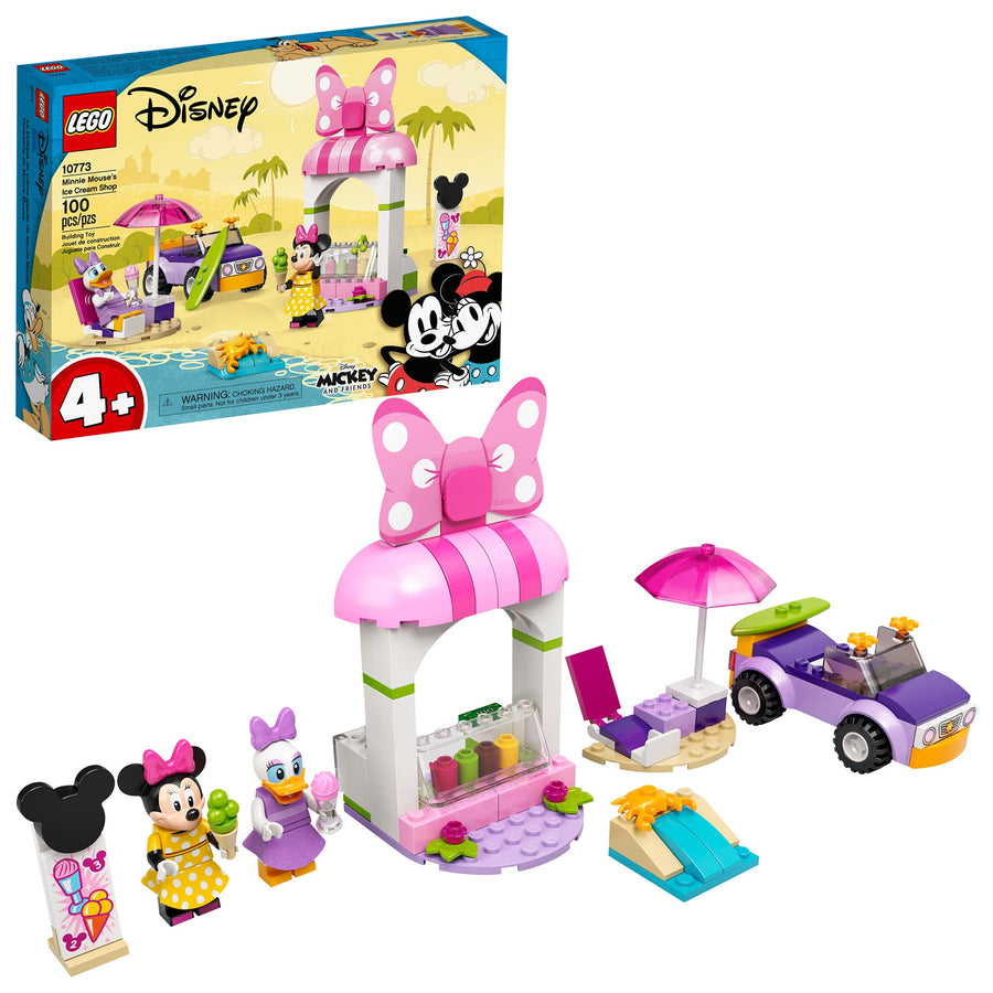 LEGO Disney Mickey and Friends Minnie Mouse’s Ice Cream Shop 10773 Building Kit; Fun Toy That Makes The Best Gift; New 2021 (100 Pieces)