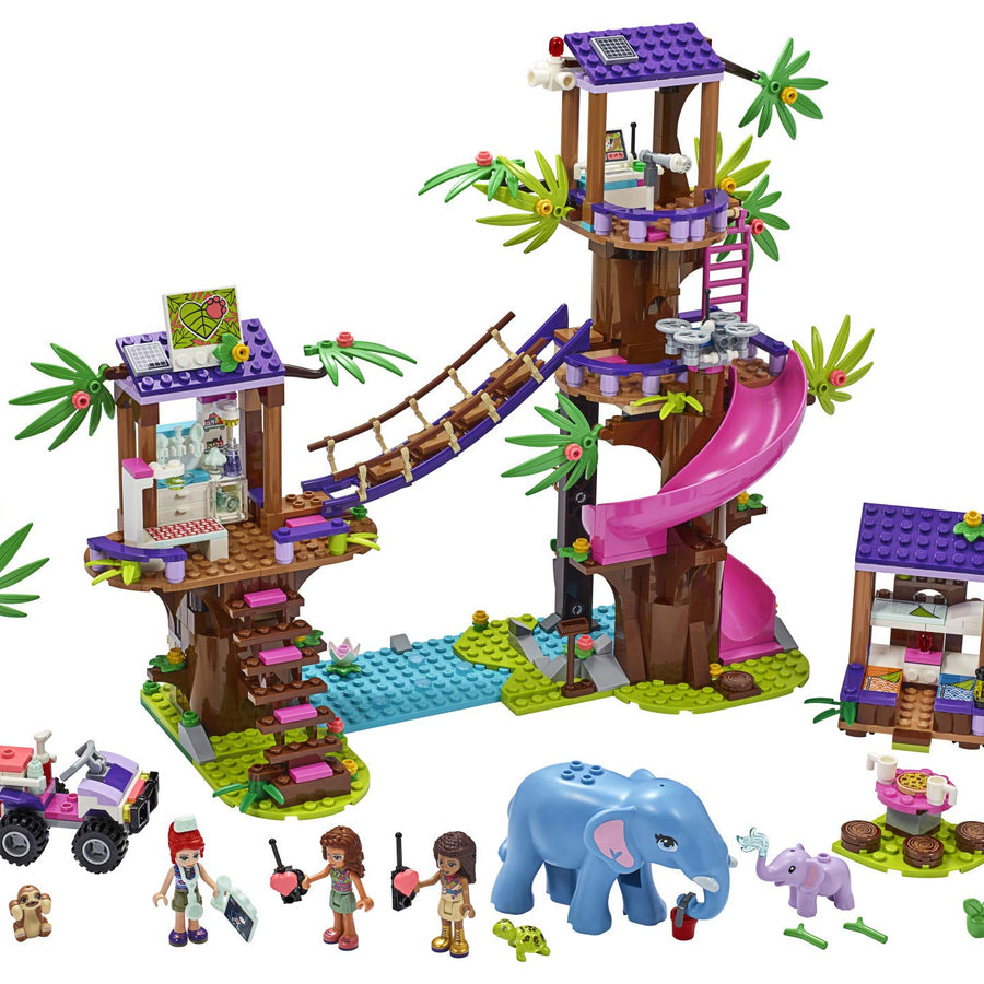LEGO Friends Jungle Rescue Base 41424 Building Toy for Kids, Animal Rescue Kit That Includes a Jungle Tree House and 2 Elephant Figures for Adventure Fun (648 Pieces)