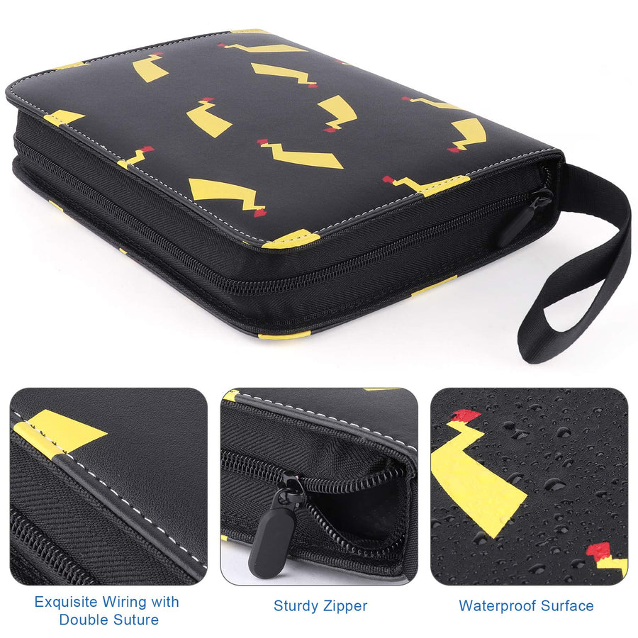 WEWOW Carrying Case Binder for Pokemon Cards, Card Collector Album Holder Fits 400 Cards with 50 Removable Sheets, 4 Pocket Card Binder Book Folder Organizer for Trading Cards.