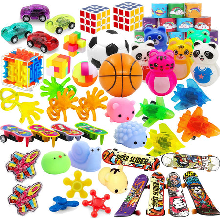 52 Pack Party Favors Toy Assortment Bundle for Kids,Birthday Bag Fillers Stocking Stuffers,Carnival Prizes School Classroom Rewards Treasure Box Toys Pinata Stuffers Goodie Bags Bulk Toys