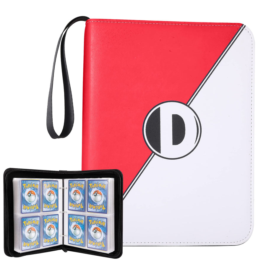 Binder for Pokemon Cards with Sleeves, Card Binder Holder Book Compatible with Pokémon Trading Cards, Holds Up to 400 Cards, 50 Pcs 4-Pocket Pages, Card Collector Album with Zipper Carrying Case