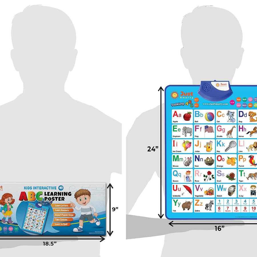 Just Smarty Interactive Abcs and 123s Learning Poster, Blue
