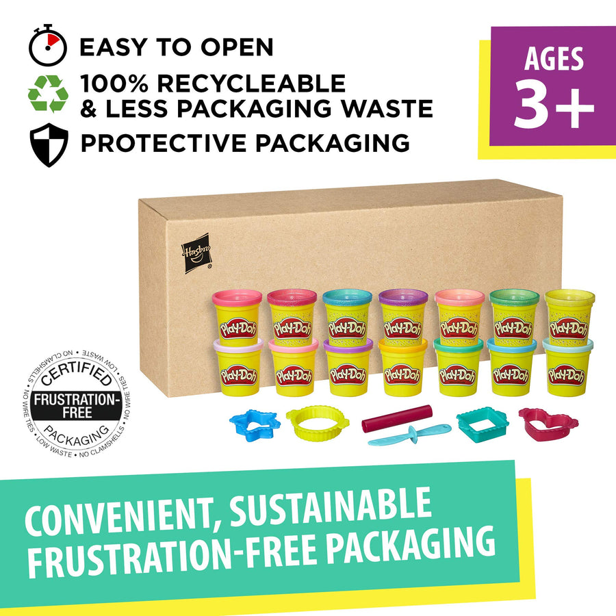 Play-Doh Sparkle and Bright 14 Pack of Cans, Non-Toxic Modeling Compound, 3-Ounce Cans (Amazon Exclusive)