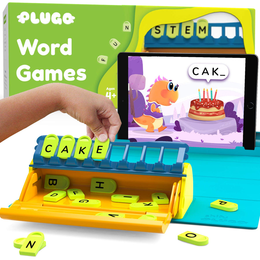 Plugo Letters by PlayShifu - Word Building with Phonics & Stories | 4-10 Years STEM Toy | Interactive Vocabulary Games | Boys & Girls Gift (works with iPads, iPhones, Samsung tabs/phones, Kindle Fire)
