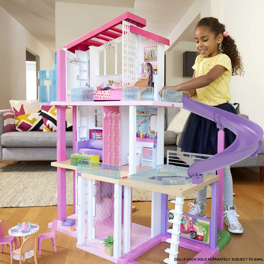Barbie Dreamhouse Dollhouse with Wheelchair Accessible Elevator, Pool, Slide and 70 Accessories Including Furniture and Household Items, Gift for 3 to 7 Year Olds
