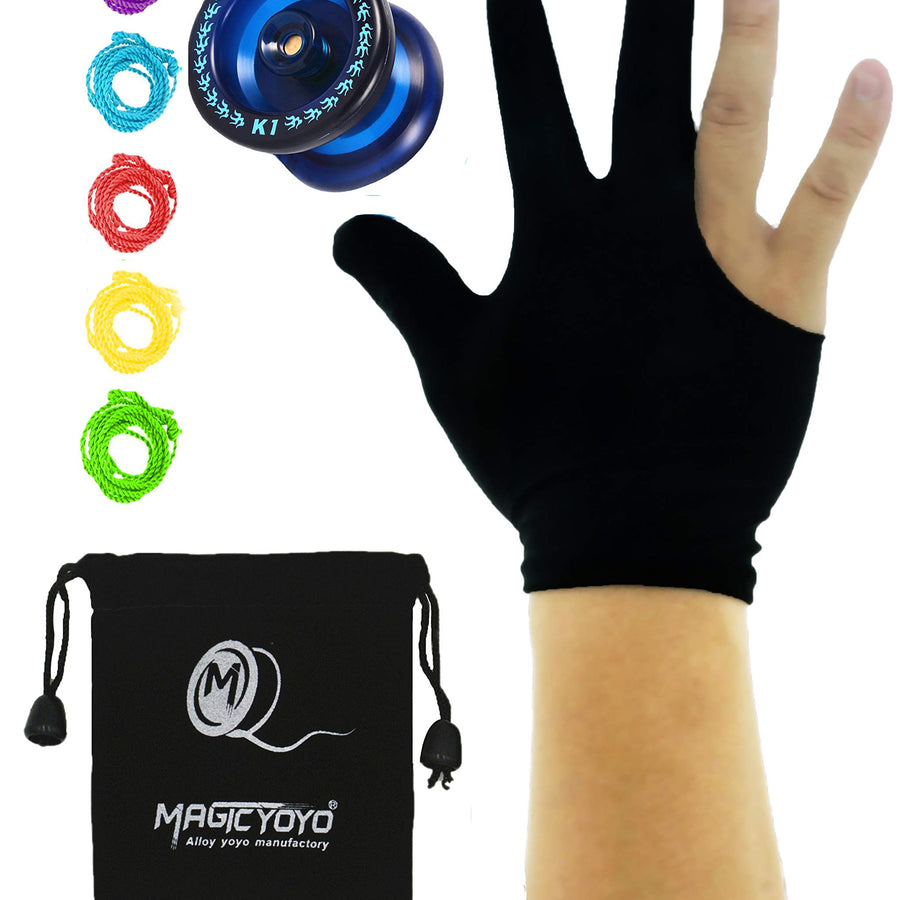 MAGICYOYO Responsive YoYo K1-Plus with Yoyo Sack + 5 Strings and Yo-Yo Glove Gift (Blue)