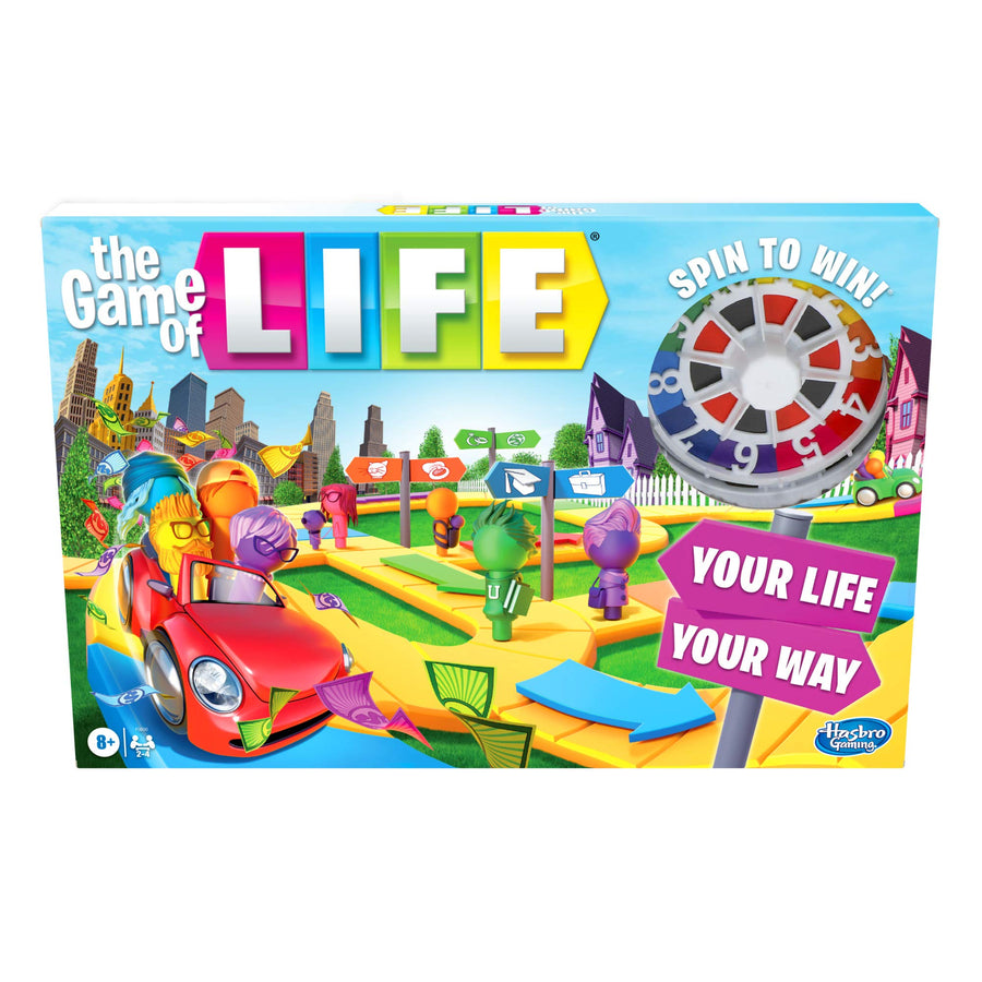 Hasbro Gaming The Game of Life Game, Family Board Game for 2-4 Players, Indoor Game for Kids Ages 8 and Up, Pegs Come in 6 Colors