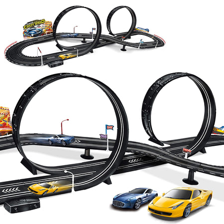 Kids Toy-Electric Powered Slot Car Race Track Set Boys Toys for 3 4 5 6 7 8-16 Years Old Boy Girl Best Gifts