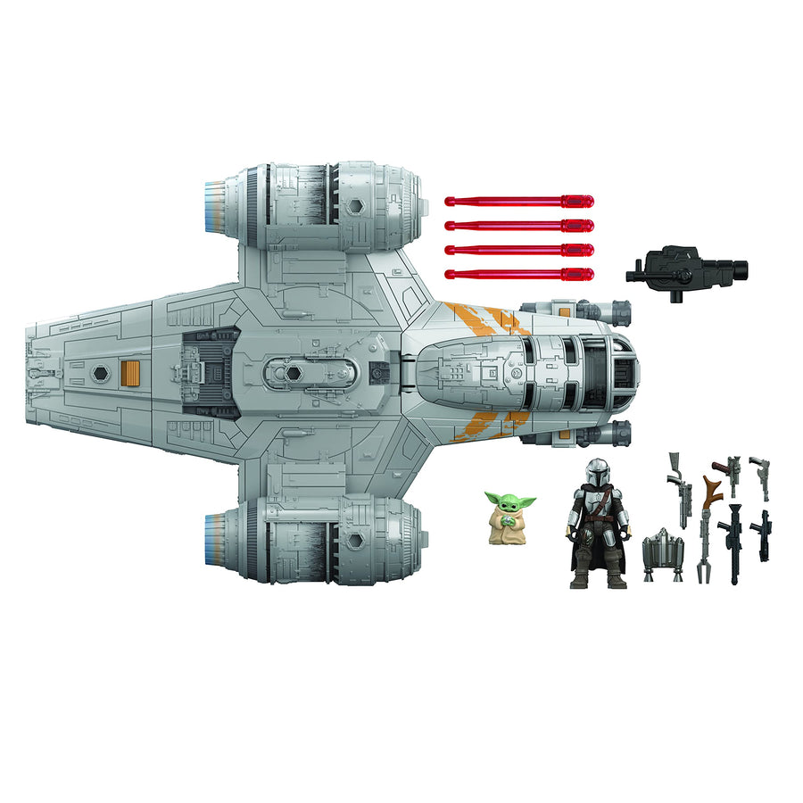 Star Wars Mission Fleet The Mandalorian The Child Razor Crest Outer Rim Run Deluxe Vehicle with 2.5-Inch-Scale Figure, for Kids Ages 4 and Up,F0589
