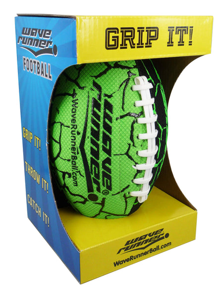 Wave Runner Grip It Waterproof Football- Size 9.25 Inches with Sure-Grip Technology | Let's Play Football in The Water! (Random Color)