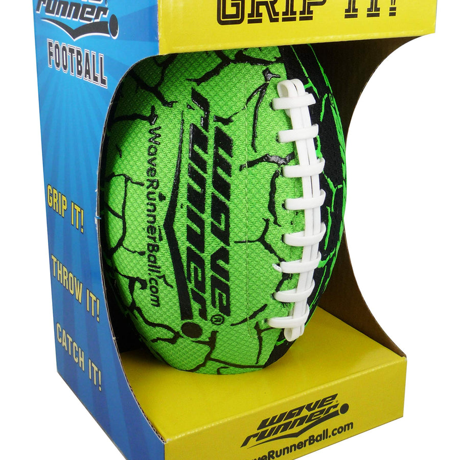 Wave Runner Grip It Waterproof Football- Size 9.25 Inches with Sure-Grip Technology | Let's Play Football in The Water! (Random Color)