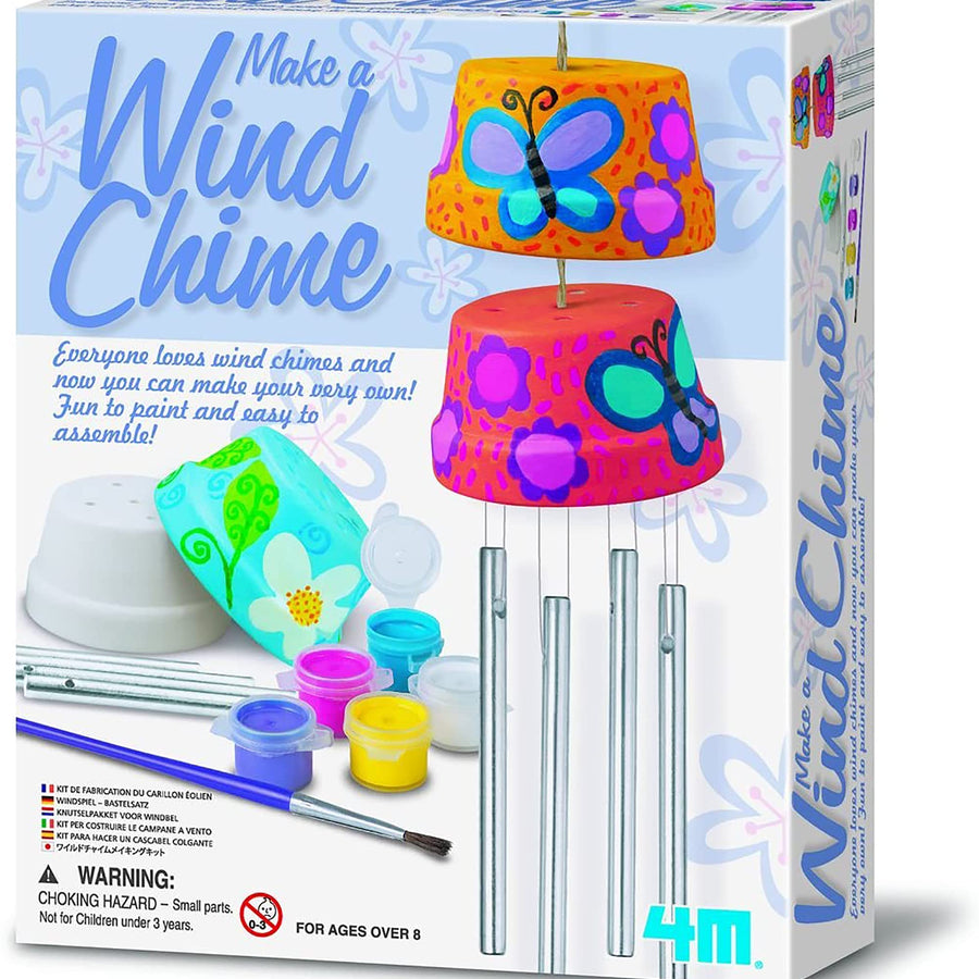 4M 4824 Make A Wind Chime Kit - Arts & Crafts Construct & Paint A Wind Powered Musical Chime DIY Gift for Kids, Boys & Girls
