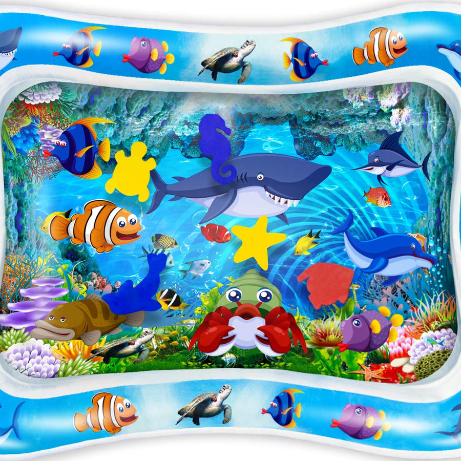 CUKU Tummy time Water Play mat Baby & Toddlers is The Perfect Fun time Play Inflatable Water mat,Activity Center Your Baby's Stimulation Growth